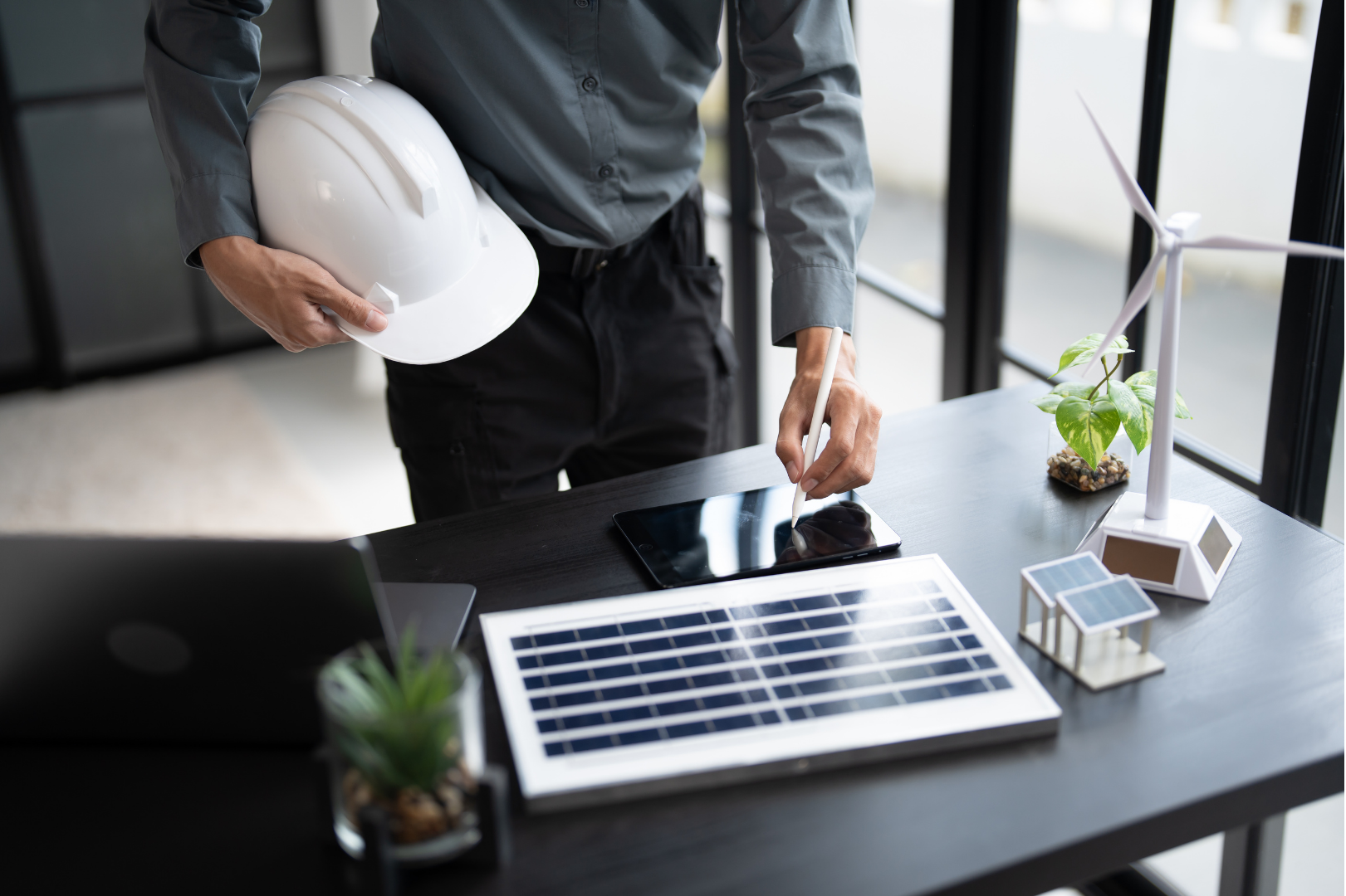 Signature on tablet in an office